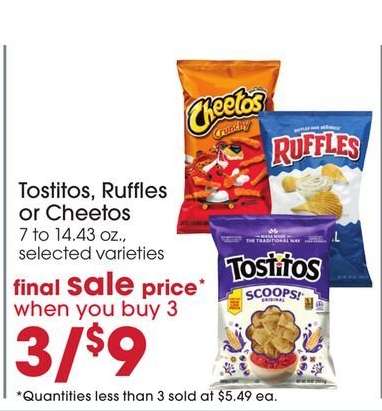 Tostitos, Ruffles or Cheetos