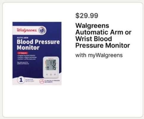 Walgreens Automatic Arm or Wrist Blood Pressure Monitor