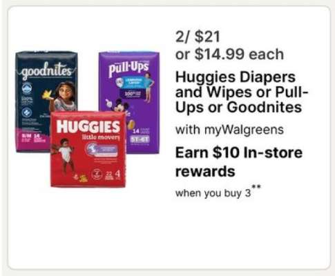 Huggies Diapers and Wipes or Pull-Ups or Goodnites