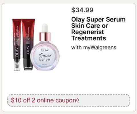 Olay Super Serum Skin Care or Regenerist Treatments
