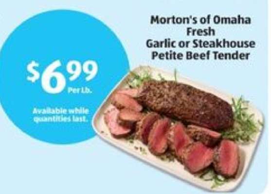 Morton's of Omaha Fresh Garlic or Steakhouse Petite Beef Tender