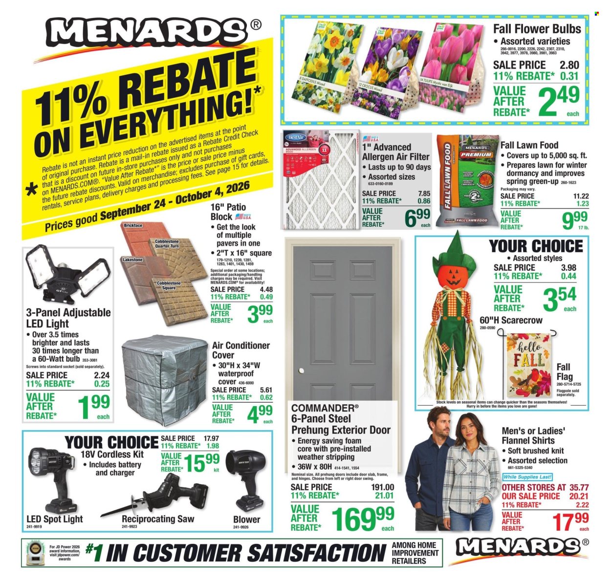 Menards ad  - 09.24.2026 - 10.04.2026. Page 1