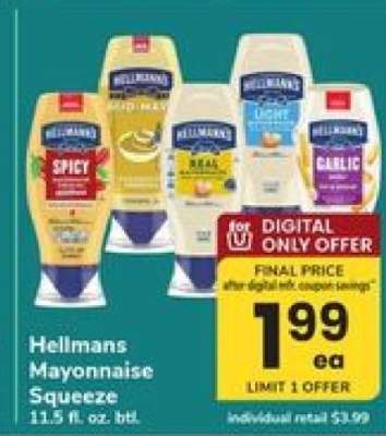 Hellmans Mayonnaise Squeeze