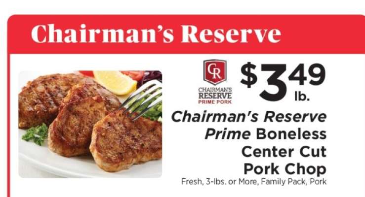 Chairman's Reserve Prime Boneless Center Cut Pork Chop