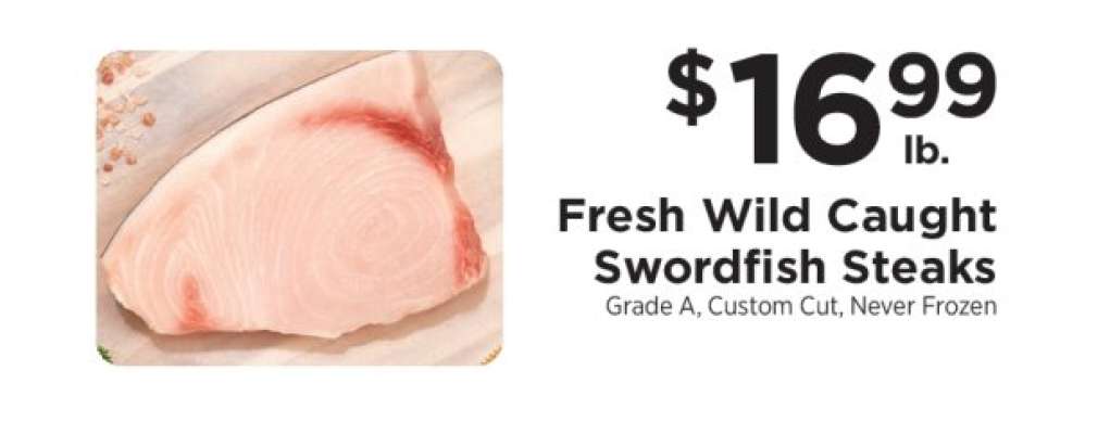 FRESH WILD CAUGHT SWORDFISH STEAKS