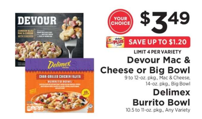 Devour Mac & Cheese or Big Bowl, Delimex Burrito Bowl