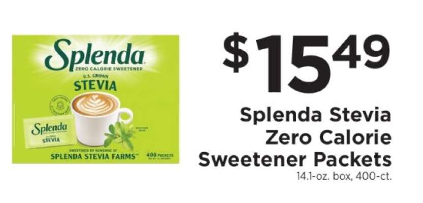 Splenda Stevia Zero Calorie Sweetener Packets