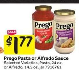 Prego Pasta or Alfredo Sauce