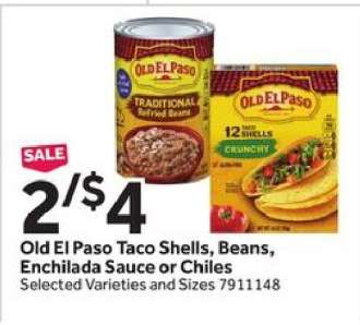 Old El Paso Taco Shells, Beans, Enchilada Sauce or Chiles