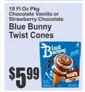 Blue Bunny Twist Cones