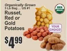 Russet, Red or Gold Potatoes