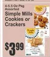 SIMPLE MILLS COOKIES OR CRACKERS