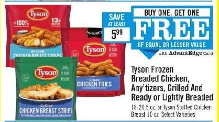 Tyson Frozen Breaded Chicken, Any’tizers, Grilled And Ready or Lightly Breaded