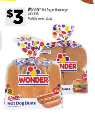 Wonder Hot Dog or Hamburger Buns