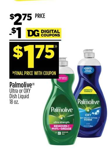 Palmolive Ultra or OXY Dish Liquid 18 oz.