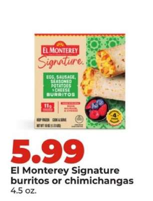 El Monterey Signature Burritos or Chimichangas