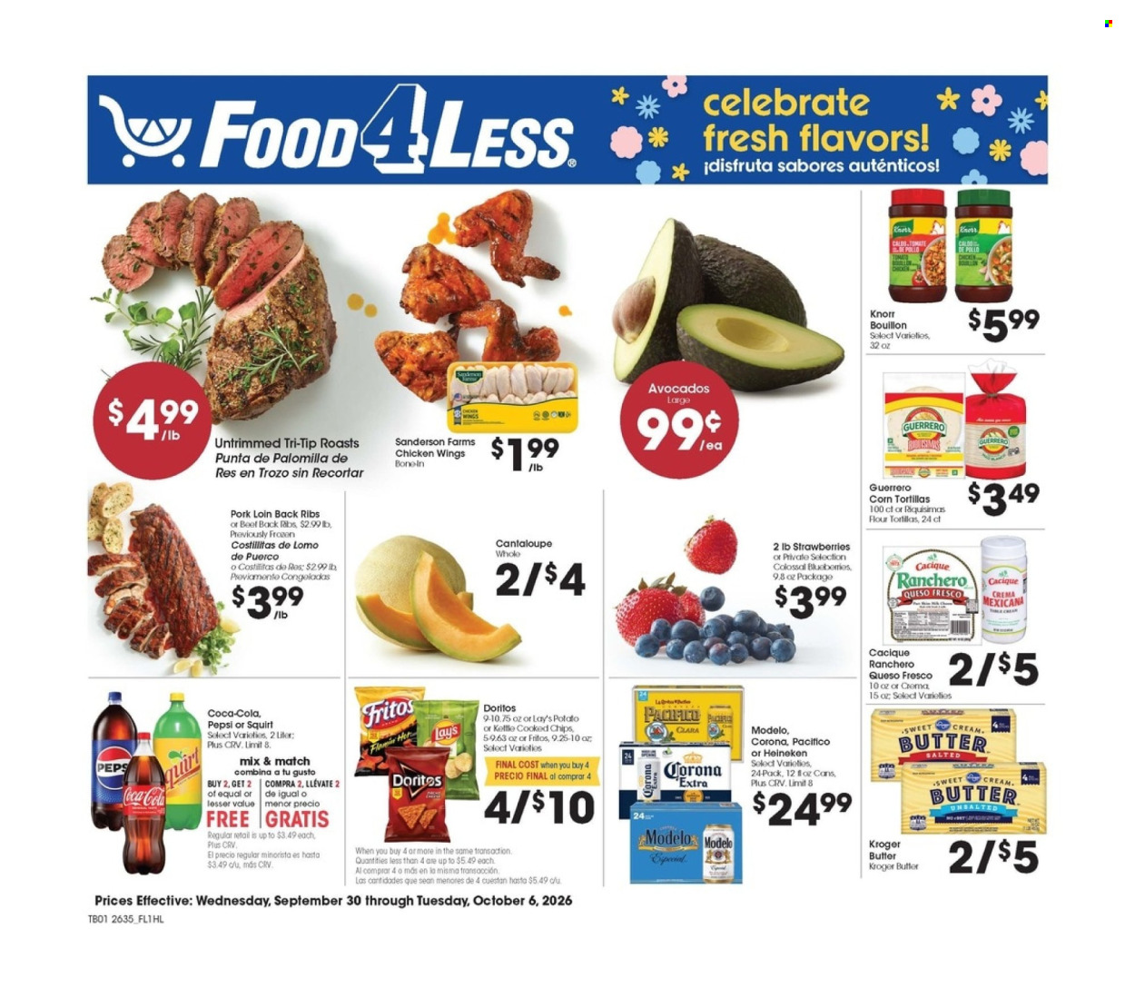 Food 4 Less ad  - 09.30.2026 - 10.06.2026. Page 1