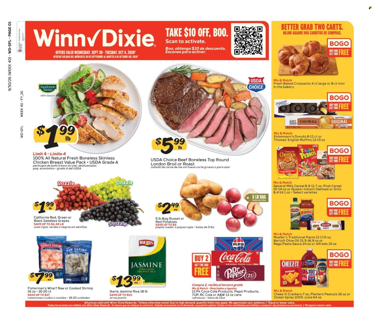 Winn Dixie ad  - 09.30.2026 - 10.06.2026. Page 1