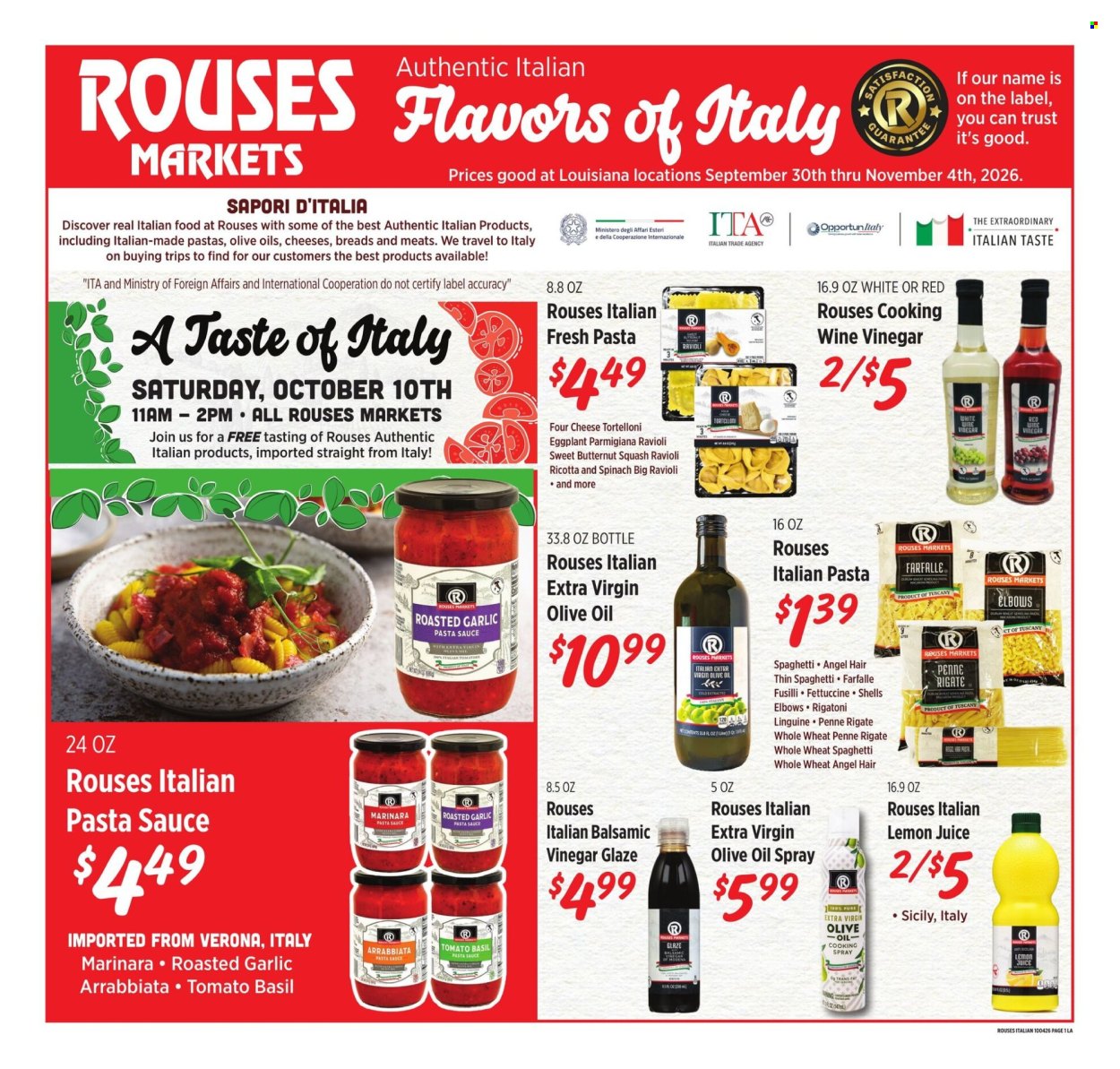 Rouses Markets ad  - 09.30.2026 - 10.04.2026. Page 1