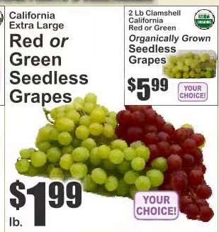 California Extra Large Red or Green Seedless Grapes