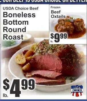 USDA Choice Beef Boneless Bottom Round Roast