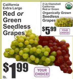 California Extra Large Red or Green Seedless Grapes