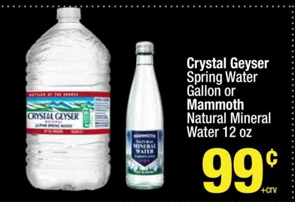Crystal Geyser Spring Water Gallon or Mammoth Natural Mineral Water 12 oz