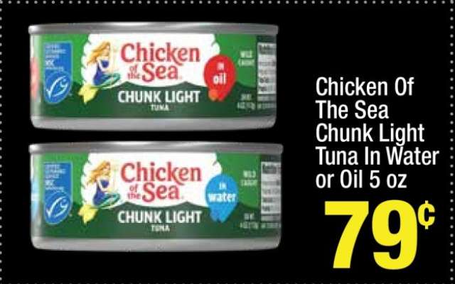 Chicken Of The Sea Chunk Light Tuna In Water or Oil 5 oz