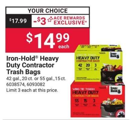 Iron-Hold Heavy Duty Contractor Trash Bags