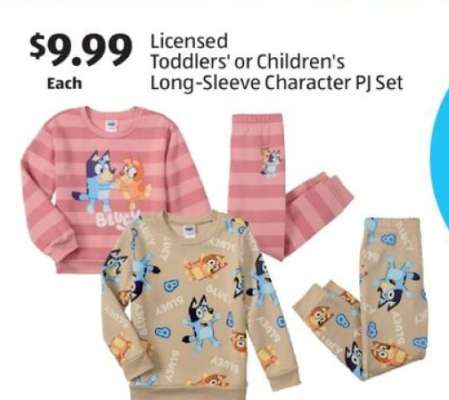 Licensed Toddlers' or Children's Long-Sleeve Character PJ Set