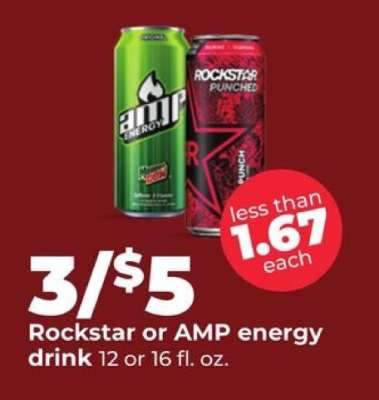 Rockstar or Amp Energy Drink