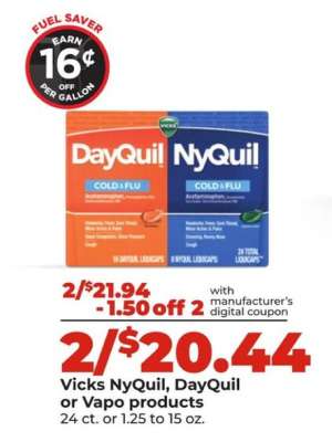 Vicks NyQuil, DayQuil or Vapo products