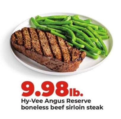 Hy-Vee Angus Reserve boneless beef sirloin steak