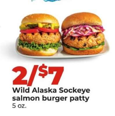Wild Alaska Sockeye salmon burger patty