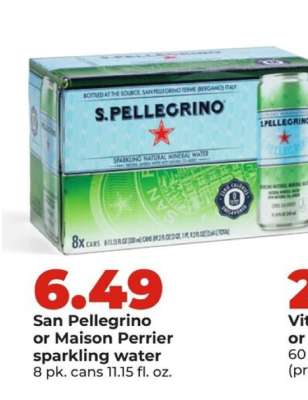 San Pellegrino or Maison Perrier sparkling water