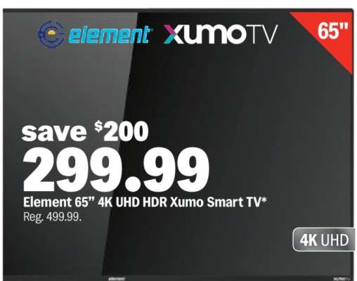 Element 65” 4K UHD HDR Xumo Smart TV