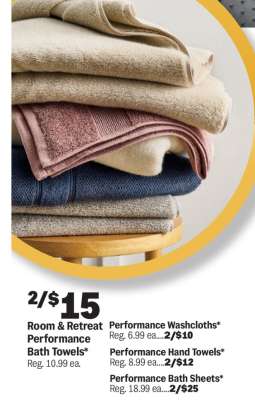Room & Retreat Performance Bath Towels*