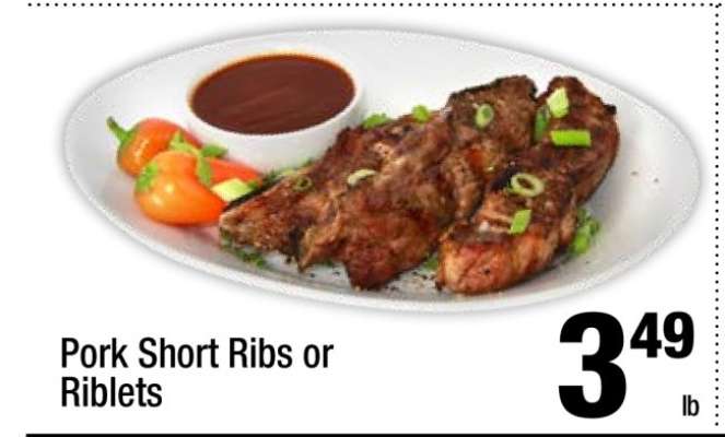 Pork Short Ribs or Riblets