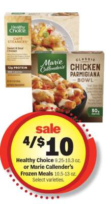 Healthy Choice or Marie Callender's Frozen Meals