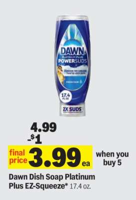 Dawn Dish Soap Platinum Plus EZ-Squeeze