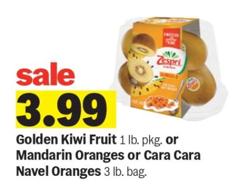 Golden Kiwi Fruit or Mandarin Oranges or Cara Cara Navel Oranges