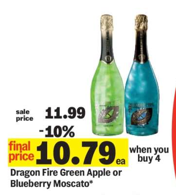 Dragon Fire Green Apple or Blueberry Moscato