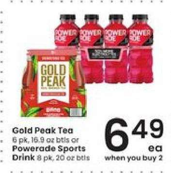 Gold Peak Tea or Powerade Sports Drink