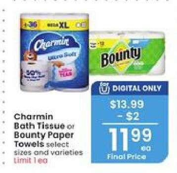 Charmin Bath Tissue or Bounty Paper Towels