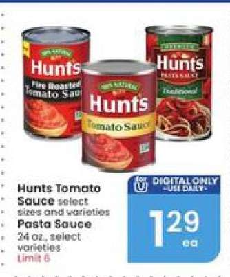 Hunts Tomato Sauce