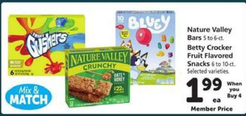 Nature Valley Bars & Betty Crocker Fruit Flavored Snacks