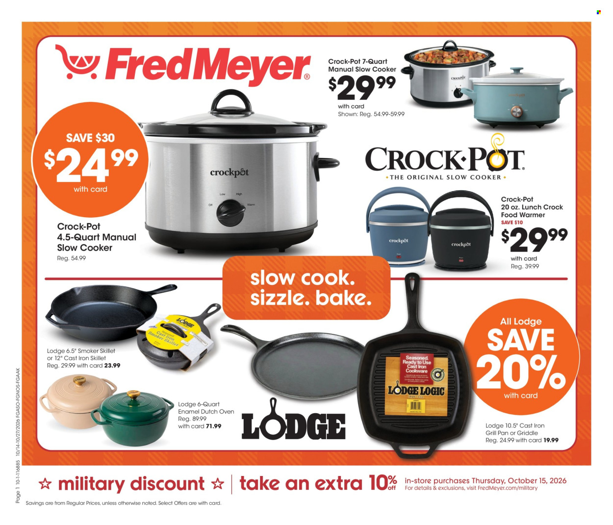 Fred Meyer ad  - 10.14.2026 - 10.27.2026. Page 1