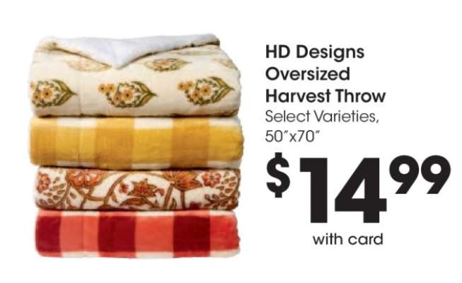 HD Designs Oversized Harvest Throw