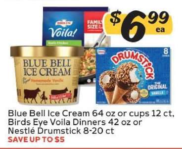 Blue Bell Ice Cream, Birds Eye Voila Dinners, Nestlé Drumstick