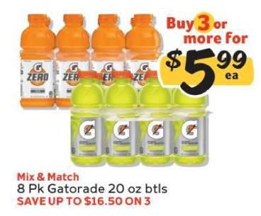 8 Pk Gatorade 20 oz btls
